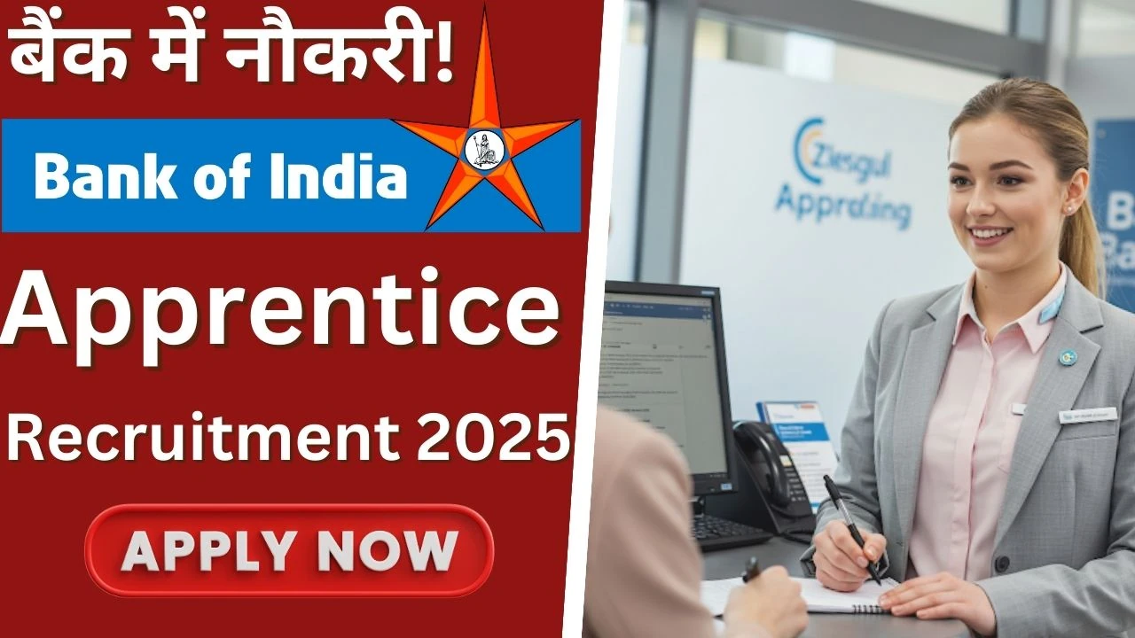 BOI Apprentice Recruitment 2025 बैंक ऑफ इंडिया में अप्रेंटिसशिप का शानदार मौका, आवेदन की अंतिम तिथि बढ़ी